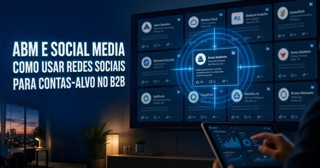 Capa sobre ABM e social media para prospectar contas-alvo no B2B