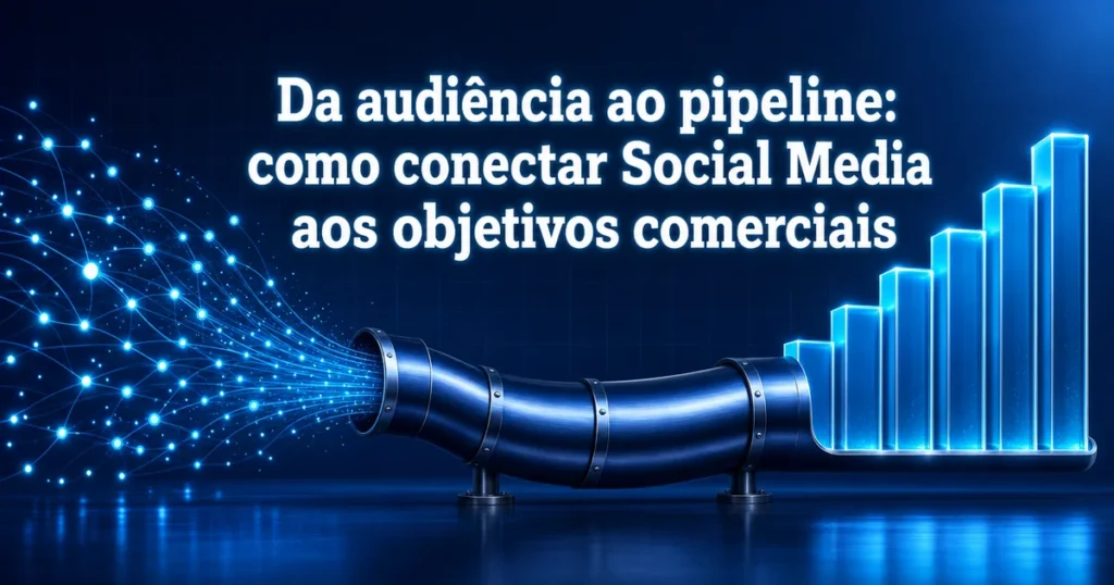 Rede social se transformando em pipeline de vendas B2B com gráfico de crescimento