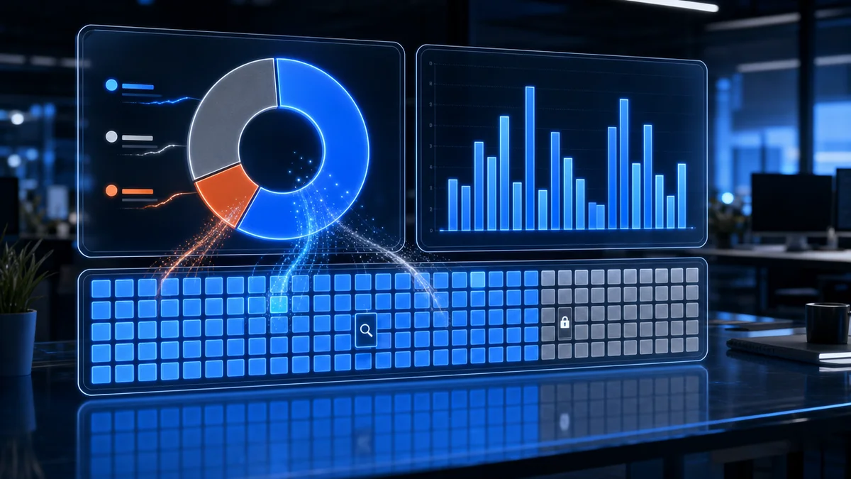 Dashboard ilustra relatório de cobertura de indexação do Google Search Console com páginas indexadas e excluídas