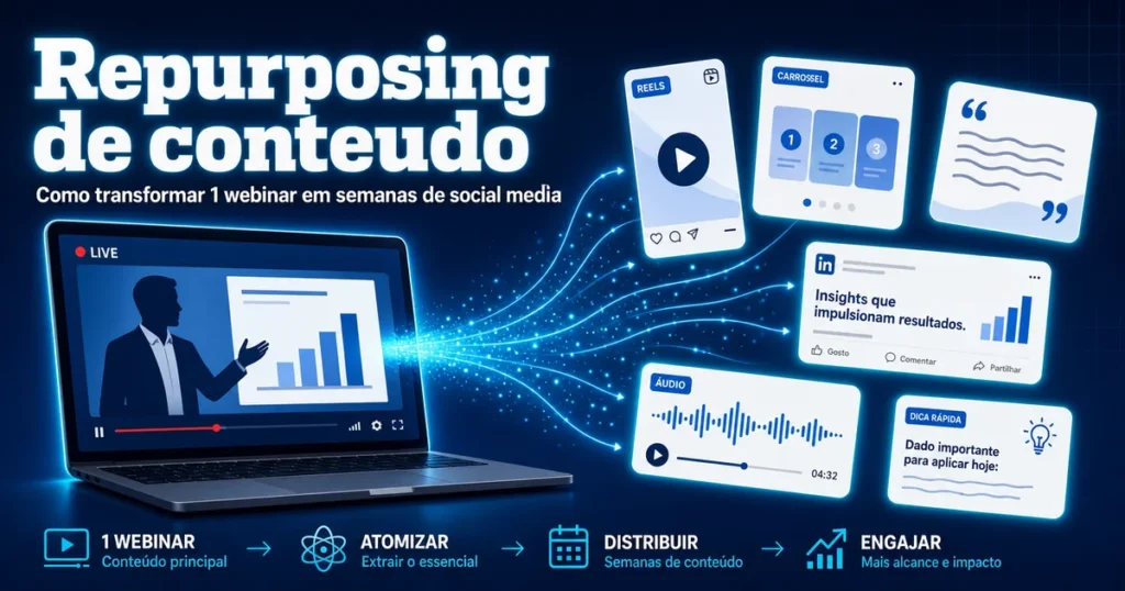 Repurposing de conteúdo: webinar se transforma em posts para redes sociais