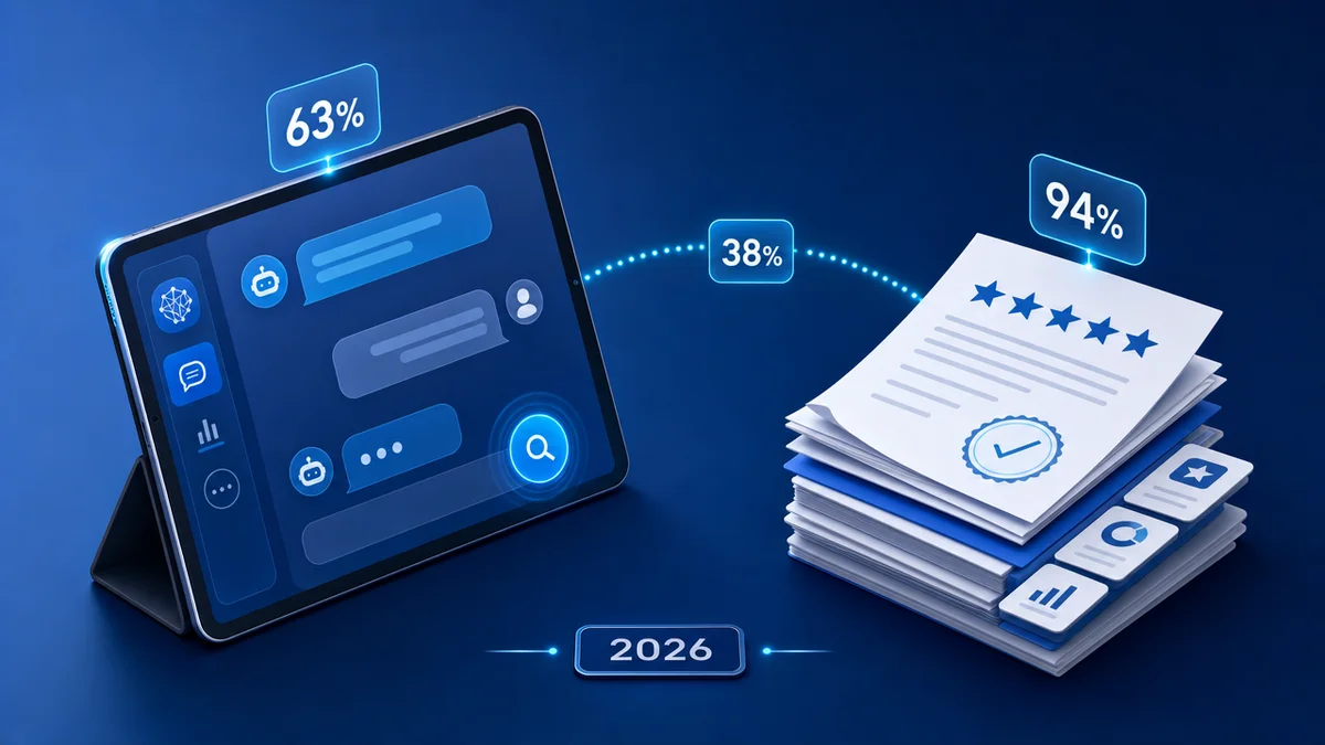 Diagrama mostra chat de IA conectado a avaliações, ilustrando social media para SaaS no funil