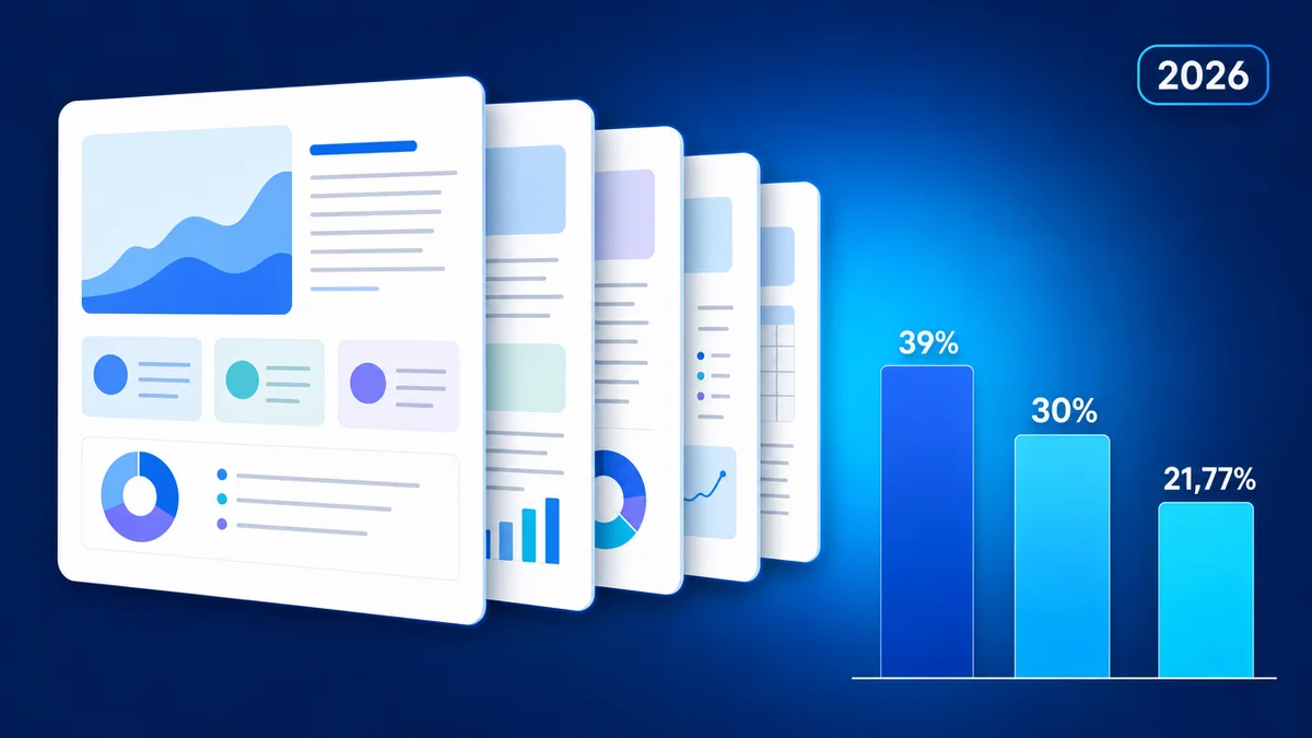Carrossel em PDF deslizando ao lado de gráfico com 39% e 30% de engajamento no LinkedIn