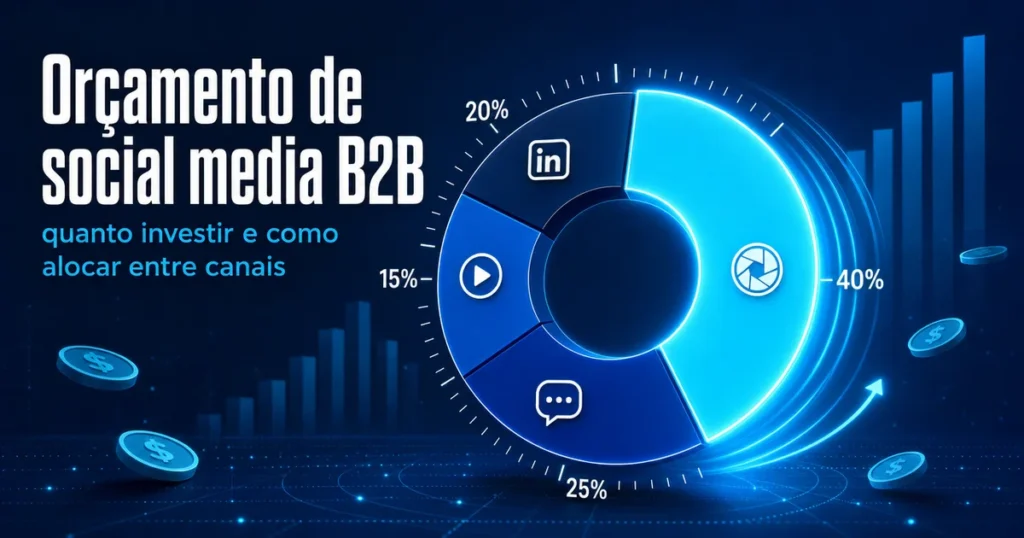 Gráfico de orçamento de social media B2B mostrando alocação entre canais sociais